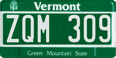 VT license plate ZQM309