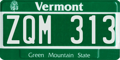 VT license plate ZQM313