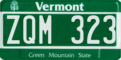 VT license plate ZQM323