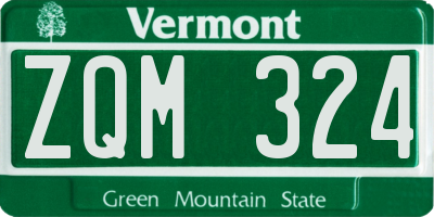 VT license plate ZQM324