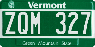 VT license plate ZQM327