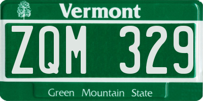 VT license plate ZQM329