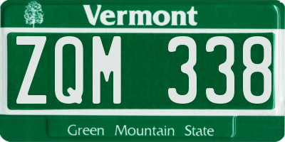 VT license plate ZQM338