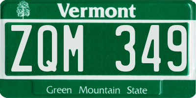 VT license plate ZQM349