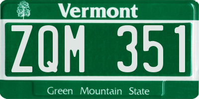 VT license plate ZQM351