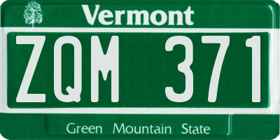 VT license plate ZQM371