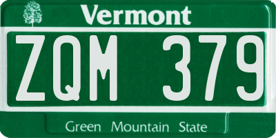 VT license plate ZQM379
