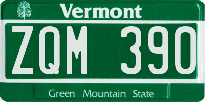 VT license plate ZQM390