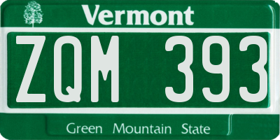 VT license plate ZQM393