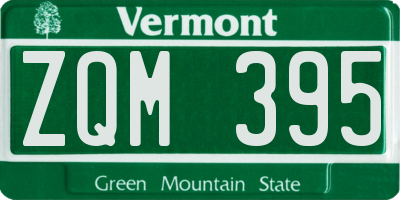 VT license plate ZQM395