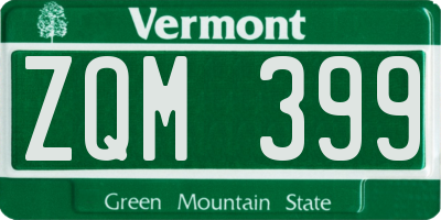 VT license plate ZQM399