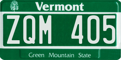 VT license plate ZQM405