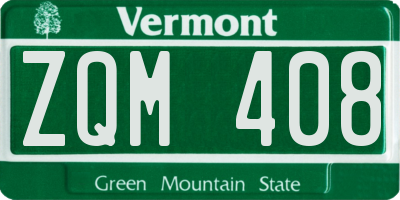 VT license plate ZQM408