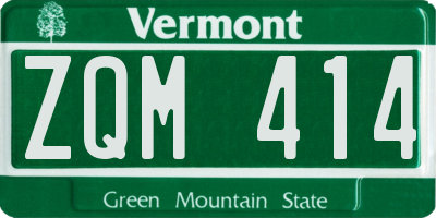 VT license plate ZQM414