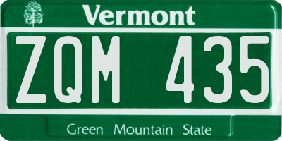 VT license plate ZQM435