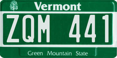 VT license plate ZQM441