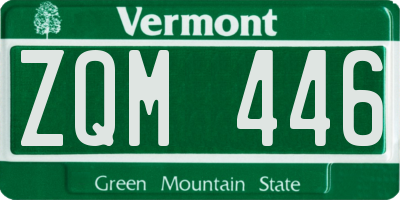 VT license plate ZQM446