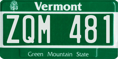 VT license plate ZQM481