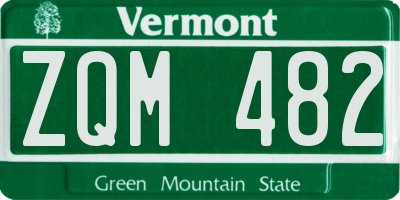VT license plate ZQM482
