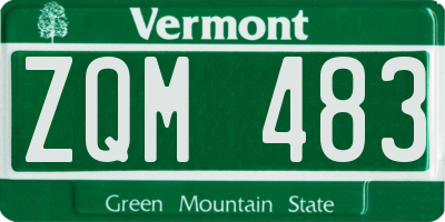 VT license plate ZQM483