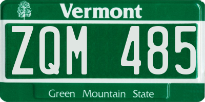 VT license plate ZQM485