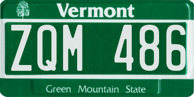 VT license plate ZQM486