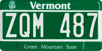 VT license plate ZQM487