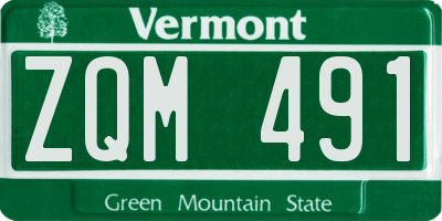 VT license plate ZQM491