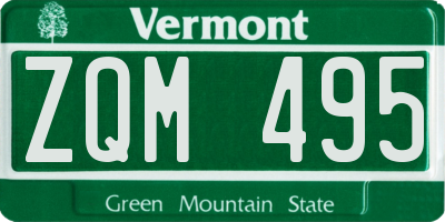 VT license plate ZQM495