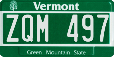 VT license plate ZQM497