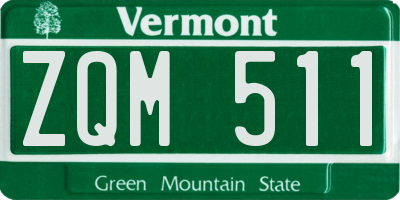 VT license plate ZQM511