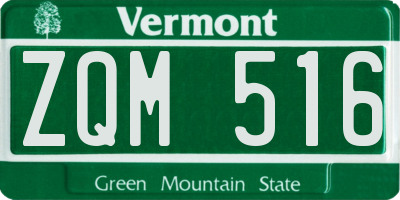 VT license plate ZQM516