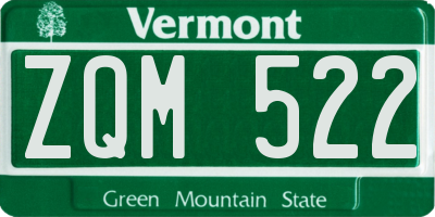 VT license plate ZQM522