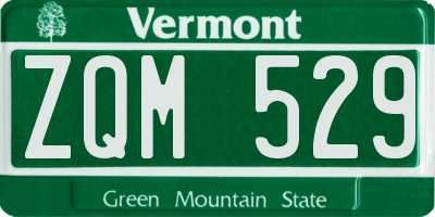 VT license plate ZQM529