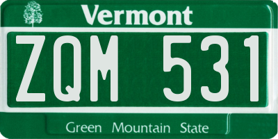 VT license plate ZQM531