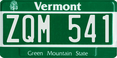 VT license plate ZQM541