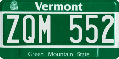 VT license plate ZQM552