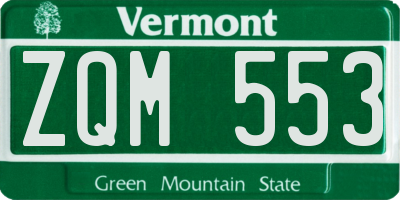 VT license plate ZQM553