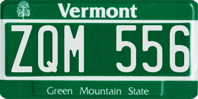 VT license plate ZQM556