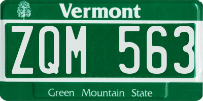VT license plate ZQM563