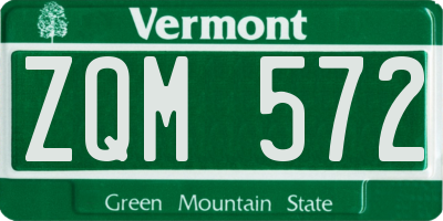 VT license plate ZQM572