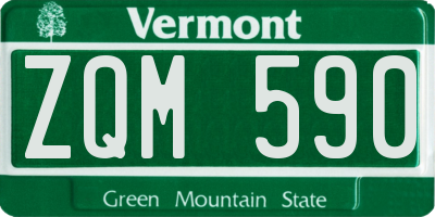 VT license plate ZQM590
