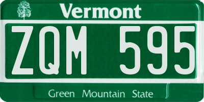 VT license plate ZQM595