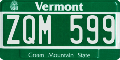 VT license plate ZQM599