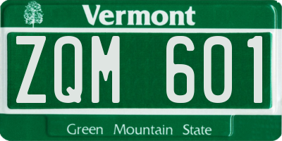 VT license plate ZQM601