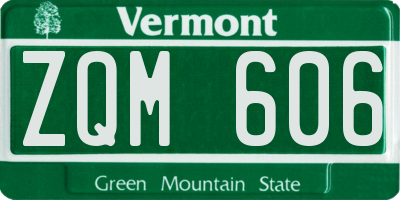 VT license plate ZQM606