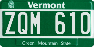 VT license plate ZQM610