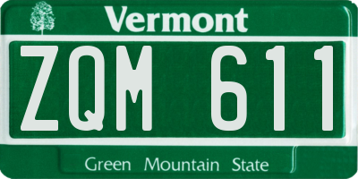 VT license plate ZQM611