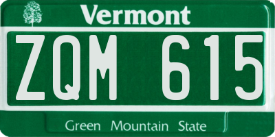 VT license plate ZQM615