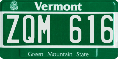 VT license plate ZQM616